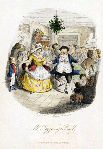 "Mr Fezziwig's Ball,†by John Leech for an illustration used in A Christmas Carol, London: Chapman and Hall, 1843. The Morgan Library & Museum, New York. Photography: Graham S. Haber