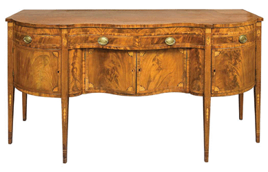 This Federal inlaid mahogany serpentine front sideboard, New York, circa 1810, went out at $16,250.