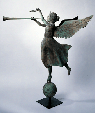 "Fame†weathervane attributed to E.G. Washburne and Company, New York City, circa 1890, copper and zinc with gold leaf. American Folk Art Museum, gift of Ralph Esmerian, 2005.