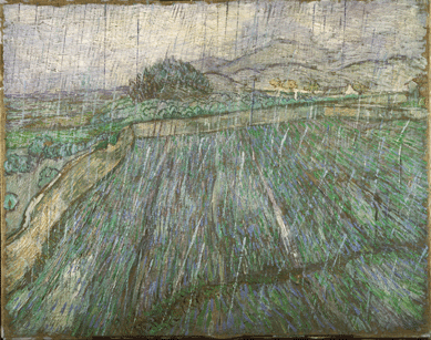 Vincent Willem van Gogh (Dutch, 1853‱890), "Rain,†1889, oil on canvas, 28 7/8 by 36 3/8 inches. Philadelphia Museum of Art. The Henry P. McIlhenny Collection in memory of Frances P. McIlhenny, 1986.