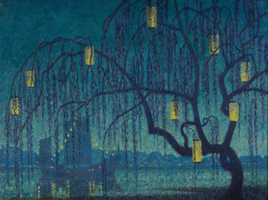 Japonisme: Thomas Watson Ball, "Chinese Twilight,†oil on canvas. Florence Griswold Museum.