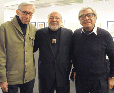 Sy Rappaport, Outsider Art Fair producer Sanford Smith and collector Jerry Lauren during preview.
