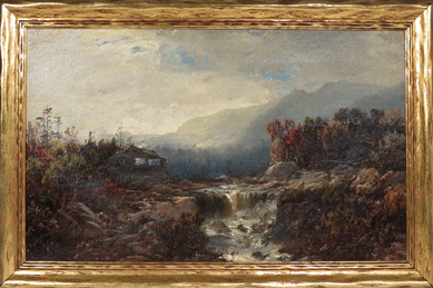A view of the falls at Shelburne, N.H., by William Louis Sonntag Sr sold on the phone for $22,230.