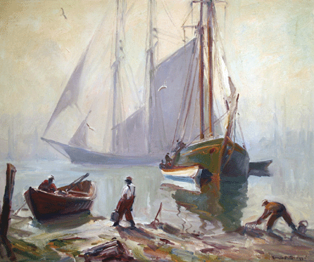 Emile Gruppé (1896‱978), "The Bait Diggers,†circa 1930s, oil on canvas, 35½ by 29½ inches. Courtesy of Cape Ann Museum, Gloucester, Mass.