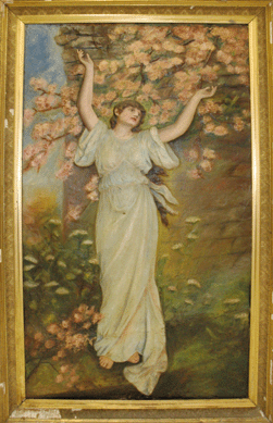 Joe Collins, Glastonbury, Conn., showed this light and airy image of Spring, one of the Four Seasons by L.M. Harris, 1916. The actual work was not so light, however, as it was a painting on plaster.