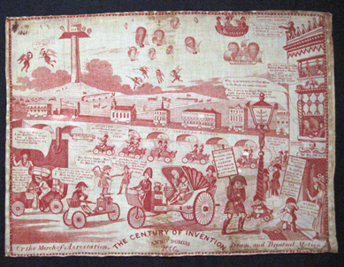 Toile piece from 1840 depicted the year 2000 in cartoonish pictures.