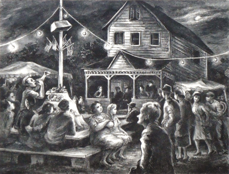 Marion Greenwood, "Carnival in Kripplebush (Ulster County, NY),†1945. gift of Marc Plate. 