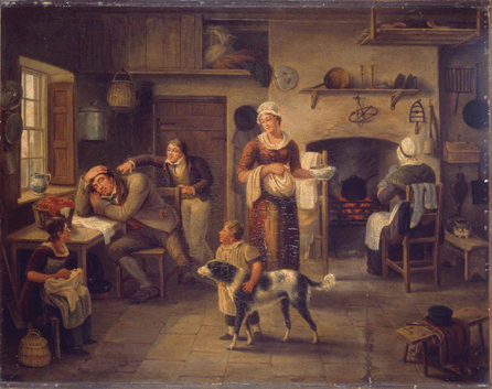 John George Mulvany (1766‱838), "A Kitchen Interior,†undated, oil on panel, 21¾ by 28 inches. National Gallery of Ireland, Dublin.