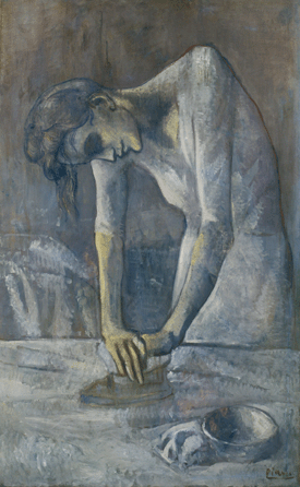 Pablo Picasso, "Woman Ironing, (La repasseuse),†Paris, spring 1904; oil on canvas, 45¾ by 28¾ inches.