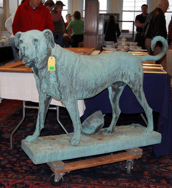 Once the pet of William Thompson Walters of Baltimore, founder of the Walters Art Museum, the bronze mastiff by Christophe Fratin brought $33,000.