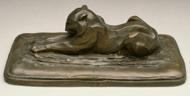 Zimmermann's bronze lioness was cast by Roman Bronze Works.