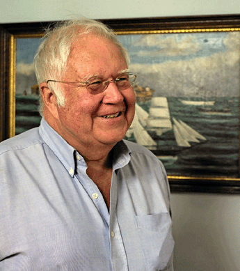 Harvard-trained physician Charles Burden returned to his home state of Maine to practice pediatrics. He was named a trustee at the Maine Maritime Museum in Bath. Burden, whose collecting interests today center on Maine-related marine art and artifacts, is guest curator of the forthcoming exhibition "Ahead Full at Fifty: 50 Years of Collecting at Maine Maritime Museum,†opening November 10. Burden and fellow society member Raymond Egan organized the Maine Folk Art Trail in 2008. Photo courtesy American Folk Art Society.