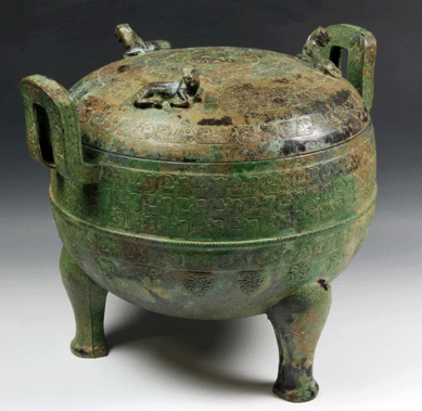 From the Warring State period, a bronze ding brought $27,600.