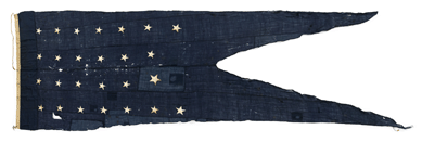 A rare commodore's broad pennant from the USS Constitution, circa 1837, performed within estimate at $158,500 for an auction record. 