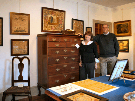 Don Baumann and his partner Ruth Van Tassel specialize in antique American furniture, decorative arts and needlework.