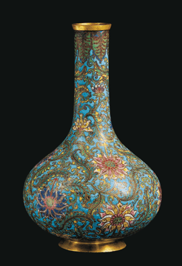 A K'ang-hsi bottle form vase drew $75,625.