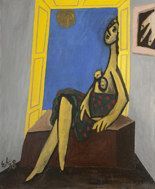 Edgar Levy (1907‱975), "Figure in Yellow Window,†1938, oil on canvas. Private collection.
