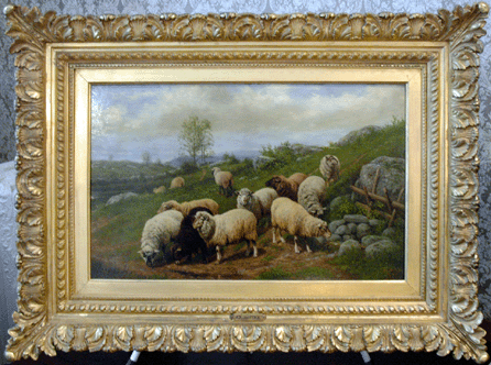 Arthur Fitzwilliam Tait (1819‱905) was an American artist primarily known for his paintings of wildlife and domestic animals. This Putnam County scene of grazing sheep was titled "Spring in the Pasture,†1895, and was on view at Kimerling Antiques, Ridgefield, Conn.