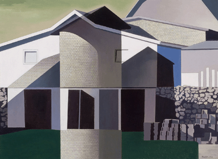 Charles Sheeler (American, 1883‱965), " Lunenburg,†1954, oil on canvas. The Lane Collection, Museum of Fine Arts, Boston.