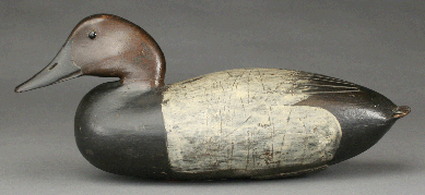 A rare canvasback drake, circa 1880s, by John English sold at $115,000. 