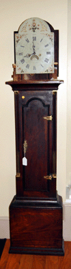 The Nineteenth Century New Hampshire mahogany tall clock by John Osgood of Haverhill sold for $5,175.