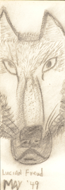 A charcoal on paper depicting the head of a wolf by Lucian Freud went out at $8,300.