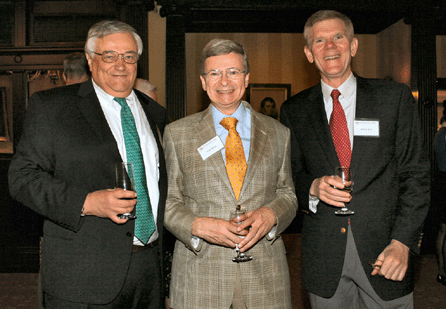 Ron Bourgeault, Historic New England President and CEO Carl Nold and Brock Jobe, past award winner and professor of American decorative arts at Winterthur Museum.