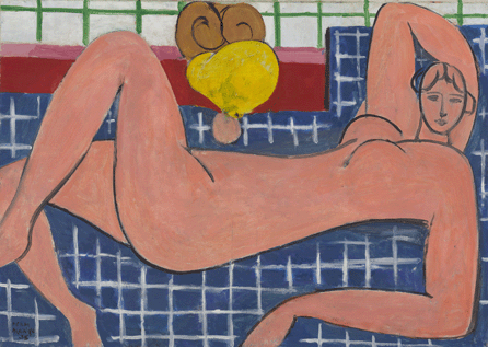The standout work in the Cone collection is Matisse's memorable "Large Reclining Nude,†a 1935 oil on canvas that measures 26 by 36½ inches. To interest Etta in this radical work, Matisse sent her a sequence of 22 photographs of the evolving image as it shifted from realism to a stylized masterpiece of simplified form and flat areas of color.