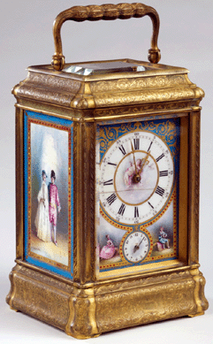 Lot 1 set a good standard for the sale. The exceptionally large French gilt-brass repeating carriage clock sold for $28,320.
