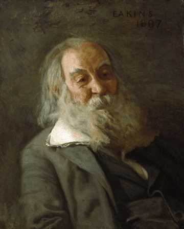 Thomas Eakins (American 1844‱916), "Walt Whitman†(1819‱892), 1887‸8, oil on canvas, 30 1/8  by 24¼ inches. Courtesy of the Pennsylvania Academy of the Fine Arts.
