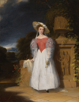 A year after his marriage to Louisa Ferguson, daughter of a former mayor of New York City, Robert painted this academic portrait of her, "Lady in Red Bodice,†1830, which "positions her within the institution of marriage††"antique sources of marriage celebrations†behind her, says art professor Heather Belknap Jensen. "Louisa plays the new bride who shyly averts her eyes from the primary spectator here, the new husband-artist.†A dutiful wife, she ran the household with great skill and bore nine children, before dying in childbirth. Private collection. ⁓tewart Clemens photo