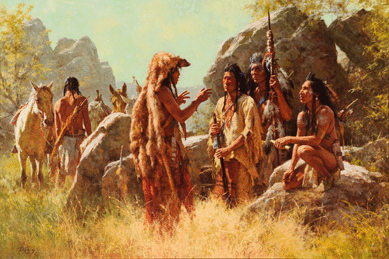 Howard Terpning (b 1927), "Scout's Report,†which sold at the upper end of its estimate at $965,250.
