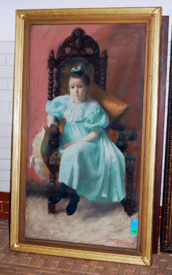 The pastel portrait of Genevieve Swinburne by J.H. Hatfield realized $2,400.