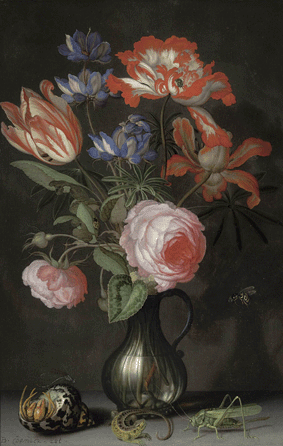 Balthasar van der Ast (1593/94‱657), "Still Life with Flowers, " circa 1630, oil on panel. The Rose-Marie and Eijk van Otterloo Collection.