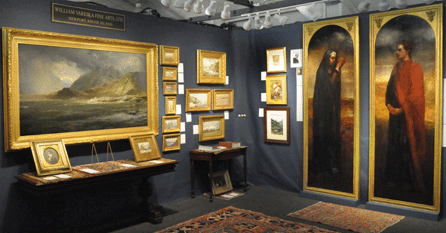 A pair of newly discovered pair of monumental paintings by John La Farge, "The Virgin†and "St John the Evangelist at the Foot of the Cross,†$500,000, were displayed at William Vareika, Newport, R.I. 