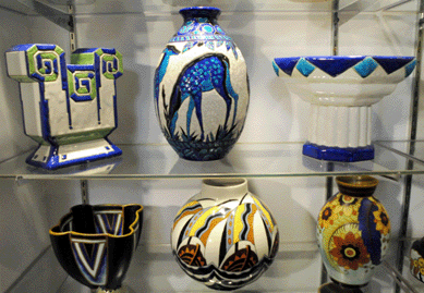 A stellar selection of Boch Freres pottery at Cara Antiques, Langhorne, Penn.
