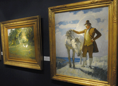 The N.C. Wyeth oil on canvas, "Sir Nat and the Horse,†circa 1928, was $450,000 at Somerville Manning Gallery, Greenville, Del.