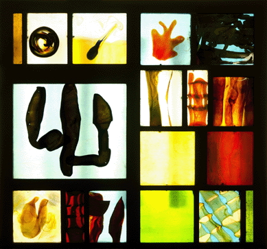 In a work similar to the much larger "Vitrana†at the TMA, this colorful screen showcases Dominick Labino's talents with a variety of chemical interactions in glass that recall the gestural language of Abstract Expressionism. "Screen,†1971, made of cast glass with design in freehand inlays, is in the collection of the Columbus Museum of Art.