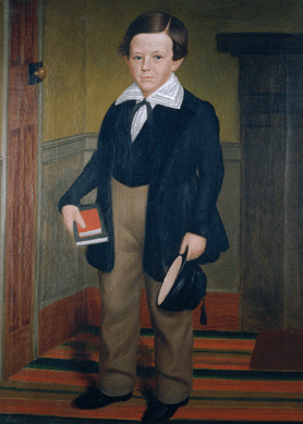 Seeing a photograph of "Webster Tucker,†circa 1844, in an antiques magazine helped curator Deborah Chotner pin down Peckham's authorship of "The Hobby Horse.†Standing in a corner of his well-furnished home, the handsome youngster is interestingly lighted. "The thing that draws me was&⁴he light on his face,†says Chotner. "It's just distinctive to this artist.†Jennifer and Tom Eddy.