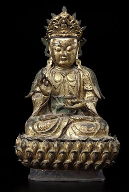 A Ming period bronze Guanyin exceeded its high estimate more than tenfold to fetch $72,000.
