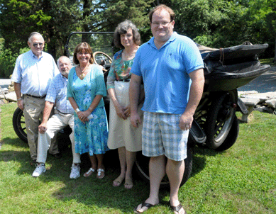 The crew at Eldred's, from left, Robert Eldred, John Schofield, Susan Schofield, Mary Ann Eldred and Josh Eldred. The 1917 Model T brought $3,630.