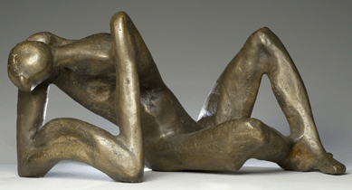 Wildenhain enjoyed working across media, producing a range of two-dimensional pieces and ceramic and bronze sculptures, including this bronze figure, circa early 1960s, 9 by 20 by 11½ inches. Photo ©2012 by A. Sue Weisler.