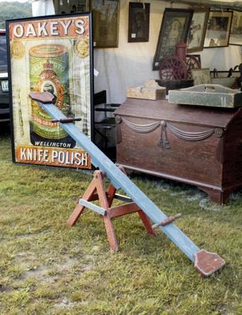 John Bourne Antiques, Pittsford, Vt., offered this child's seesaw that came out of a Vermont school.