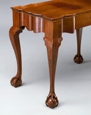 John Townsend, Newport, R.I., tea table, 1755‱765, mahogany, poplar, 27 5/8 by 34 by 21 1/8 inches. Promised gift of George M. and Linda H. Kaufman