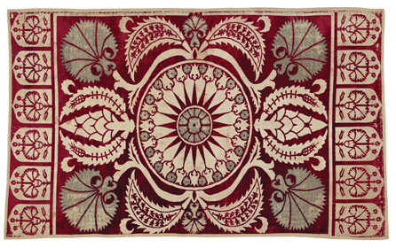 Velvet yastik face, Bursa, Seventeenth Century, acquired by George Hewitt Myers in 1951.