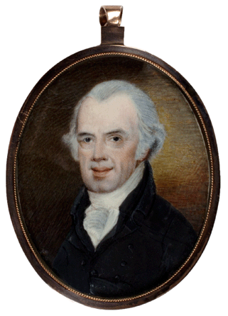 A watercolor on ivory portrait of AAS founder Isaiah Thomas by William M.S. Doyle was made around 1805.