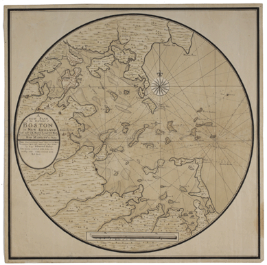 Edmond Halley worked under Isaac Newton in London at the Royal Mint in order to make a transatlantic passage to chart the magnetic fields of the Atlantic. His manuscript map of Boston Harbor was made in 1702 after he returned to England.