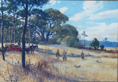 Aiden Lassell Ripley's 1947 watercolor "Quail Shooting in the Carolinas†brought $23,400.