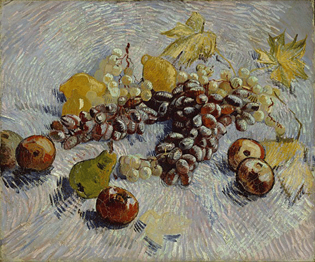 Vincent van Gogh, "Grapes, Lemons, Pears and Apples,†1887, oil on canvas. The Art Institute of Chicago, gift of Kate L. Brewster, 1949.215. Photograph ©The Art Institute of Chicago. 
