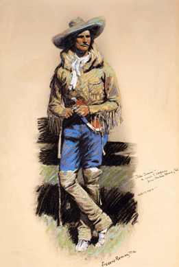 Frederic Remington's "John Ermine,†a 22½-by-15-inch pastel over halftone, sold for $690,000.